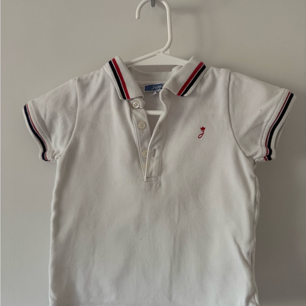 Jacadi 24M Red and White Polo Shirt Classic Design